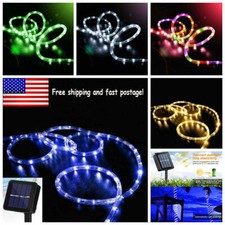 Solar Rope Lights Outdoor Solar String Lights Tube Waterproof 100LED Garden Lamp
