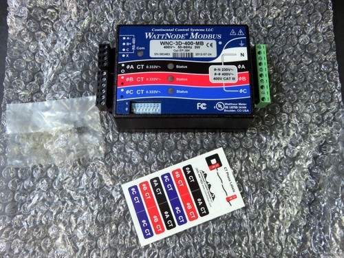 Continental Control Systems WNC-3D-400-MB WattNode Modbus Monitor KVA Meter - Picture 1 of 7