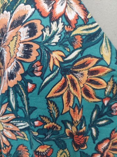 NEW AUTOGRAPH 20 plus Linen white Jade green floral elastic tie waist long dress - Picture 5 of 13
