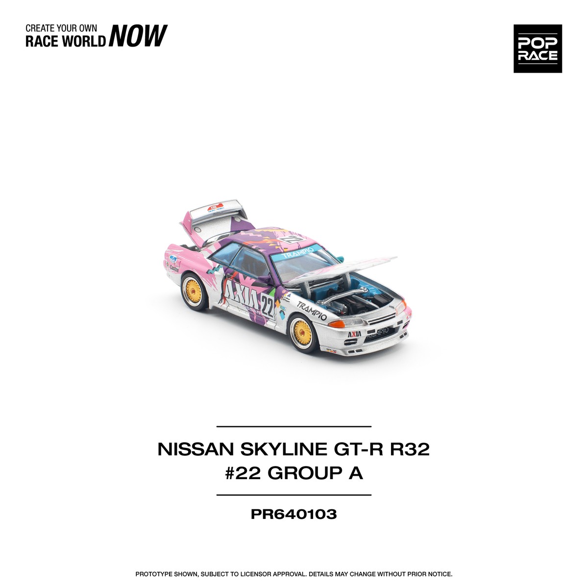 AXIA アクシア スカイライン GT-R R32 ミニカー 1/64 Pre-order) POPRACE 1/64 NISSAN SKYLINE GT-R R32 #22 AXIA