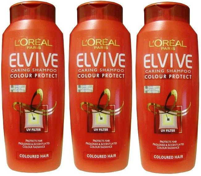 3x L'Oreal Paris Elvive Shampoo Cura Colore Proteggi 200ml
