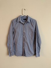 GAP Women’s Blue White Checkered Dress Shirt Medium 100% Cotton