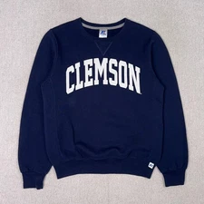 Russell Athletic Clemson University Tigers Crewneck Sweatshirt Sz S Blue Fleece 