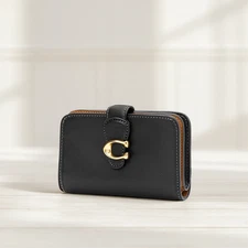 COACH Tabby Medium Wallet Leather Black CA193 outlet New F/S US SLLER