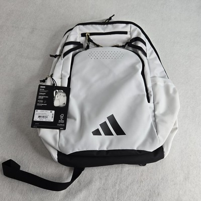 Adidas Defender 5 Backpack White Gold Metallic Black Laptop School Gym Bag NWT