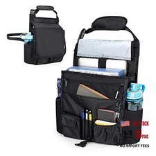 Car Front Seat Organizer with Cover and Laptop Sleeve, Car Seat Black