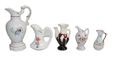 Set 5 miniature vintage pitchers 3 Occupied Japan, 1 Japan, 1 no marking