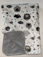 PARENTS CHOICE GRAY WHITE SHEEP LAMB STARS BABY BLANKET E2