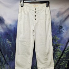 Levis Womens Size 28 White Button Fly Mile High Cropped Wide Leg Jeans