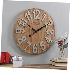  & Co. Slat Wood Wall Clock, 22.5",243 Tan