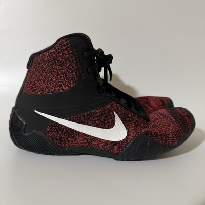 Nike Tawa Men's Size Flyknit Wrestling Shoes Black/Red Orbit