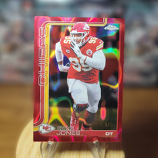 Chris Jones 2025 Topps Chrome Football Red Lava 4/5 Kansas City Chiefs