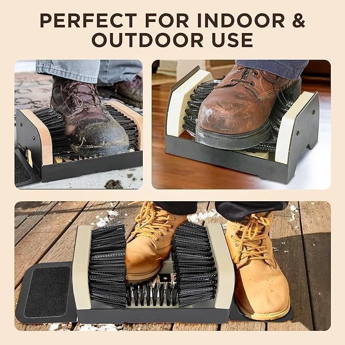 Quitabotas con cepillo y raspador resistente para limpiar barro, nieve y tierra Foto 4 de 4