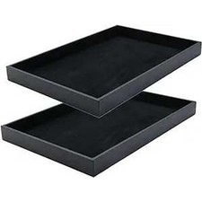 JETEHO Black Velvet Stackable Jewelry Tray Showcase Storage Organizer X0022ON7HV