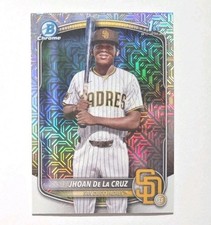 2025 Bowman Chrome Prospects Mega Ref #BCP223 Jhoan De La Cruz 1st (PADRES) !