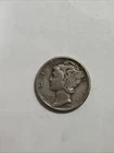 1944 Mercury Silver Dime Circulated Fair Condition