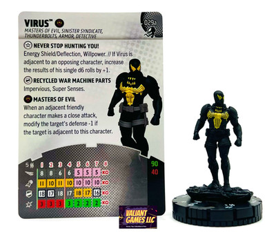 Marvel Heroclix Virus #029a w/ Card Venom Set