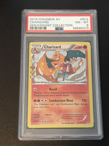 Charizard graded PSA 8 for sale on eBay