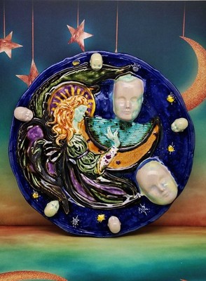 Heaven s Melody, Hell s Audience - Original Ceramic Handmade Celestial Plate