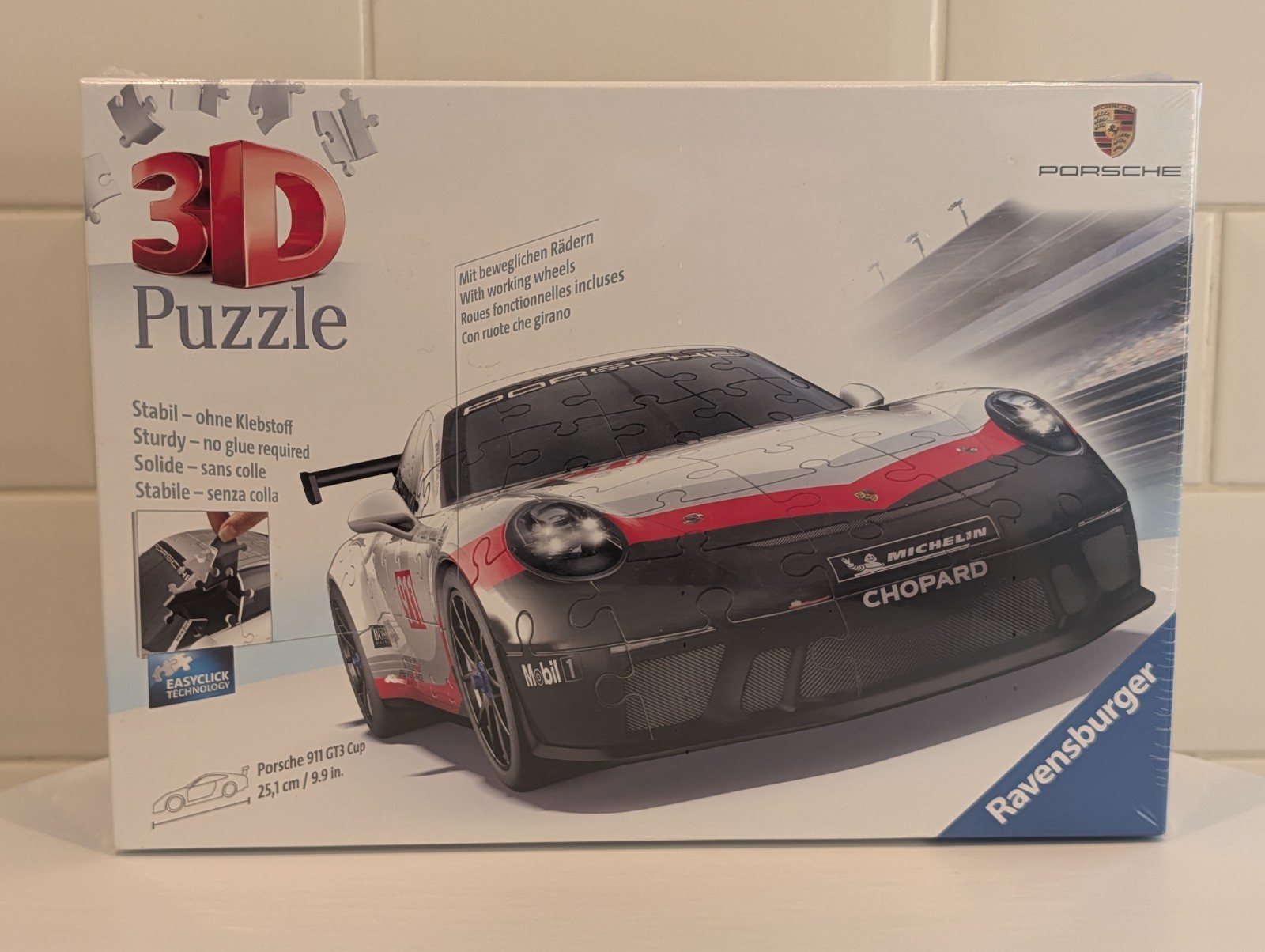 RAVENSBURGER PORSCHE 911 GT3 CUP 3D PUZZLE Easy Click No Glue Brand New & Sealed