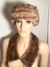 VERY VINTAGE GENUINE MINK FUR COLLAR  HAT, DELICATE SEE ALL PICTURES