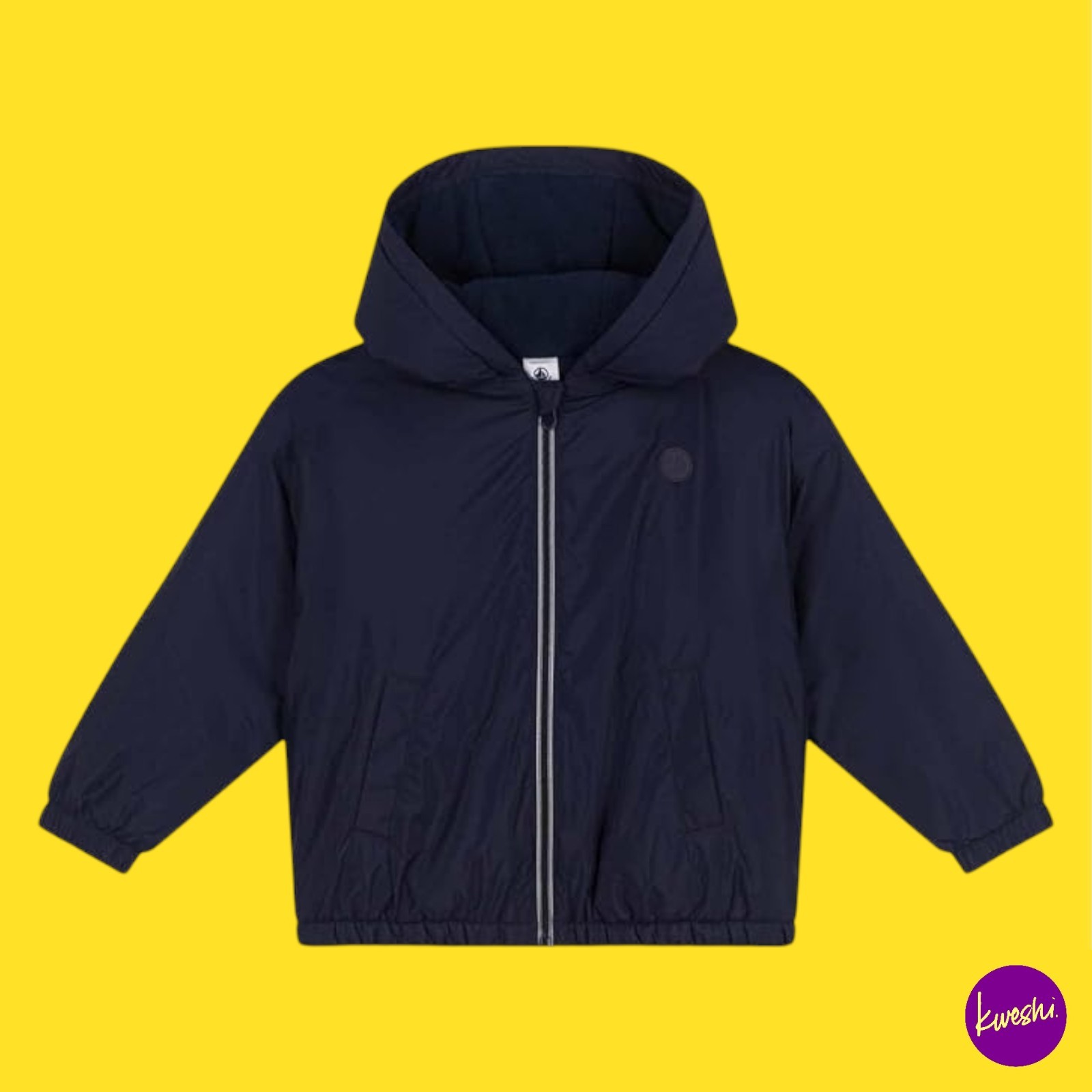 PETIT BATEAU Boy's Fleece Lined Windbreaker, Blue, 6 Years | 116 CM