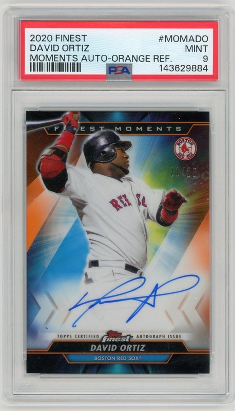 David Ortiz 2020 Topps Finest Moments Orange Autograph /25 PSA 9 #MOMA-DO