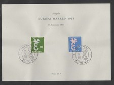 Deutschland Europa 1958   Bund + Saar   Sonderblatt   Mi € 90,-