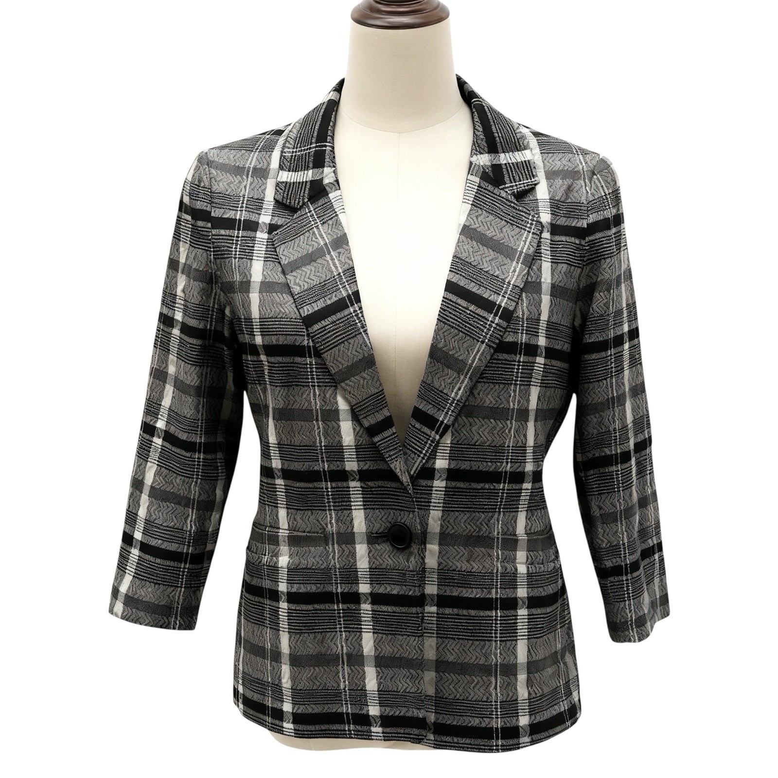 Womens Vintage Jacket 80s Chevron / Stripe Patterned Blazer Retro New Wave 14