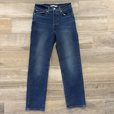 Levis Jeans Womens 27X27 Blue Wedgie Straight Button Fly Denim Stretch Hipster