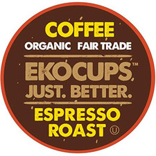 EKOCUPS Organic Espresso Roast Coffee Pods, Extra 30% More Coffee per Cup, Artis