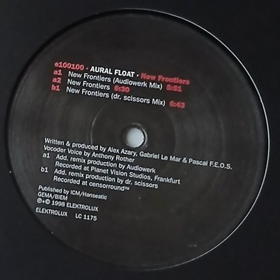Vinyl Record - Aural Float    New Frontiers - Electro 12'' Germany 1998