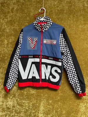 VANS Authentic BMX Checkered Print Women's bomber Jacket Red Black