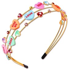 Valentine  s Day Headbands for Women Conversation Heart Headband Love XOXO Hea...