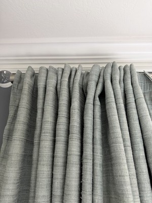 Four Crate & Barrel Silvana Silk Abyss Blackout Curtain Panels 48x96