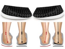 BIGGCOOL Corrective Insoles for L: Women 8-12/Men: 7.5-13, Black-2 Layers