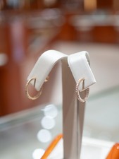 18k Rose Gold Natural Diamond Inside Out Hoop...