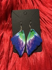 Women  s Colorful Butterfly Wing Shaped Light Weight Earrings Large, Dangely