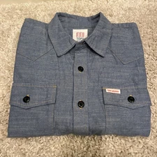 Topo Designs Blue Mountain Chambray Men’s Long Sleeve Shirt EUC Sz M