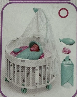 Zuru *MY MINI BABY* Series 2 ~ Pink/ Teal Crib Set