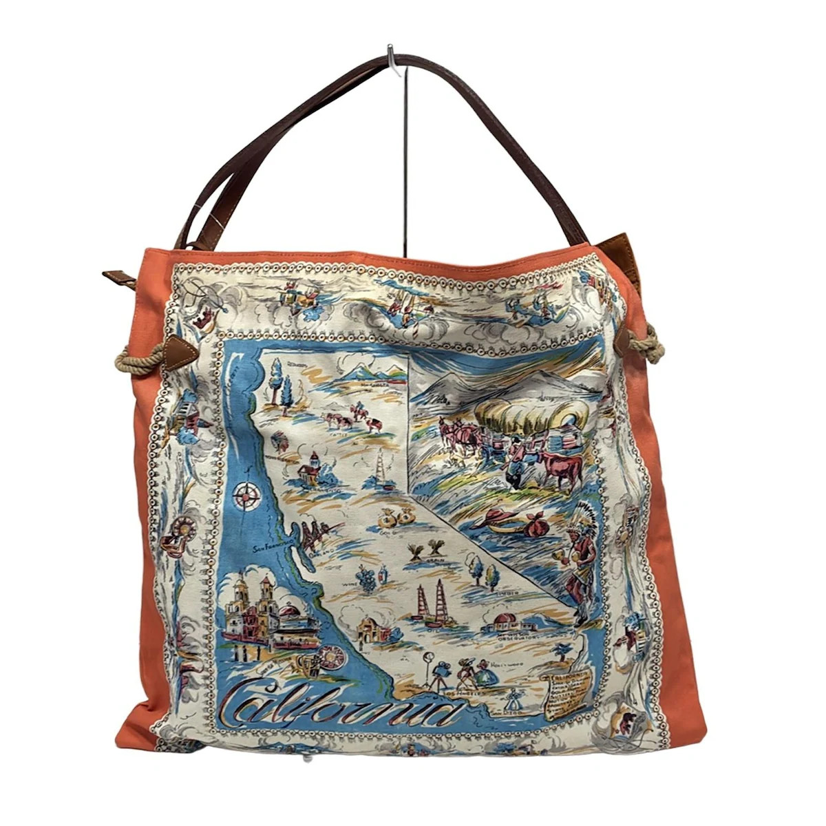 TREASURE TOPKAPI - Orange Brown Multi Canvas Leat… - image 3