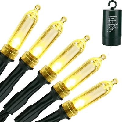 Lumières de Noël à batterie, 33ft 100 LED Lumières de Noël extérieures à batt... - Photo 1/4