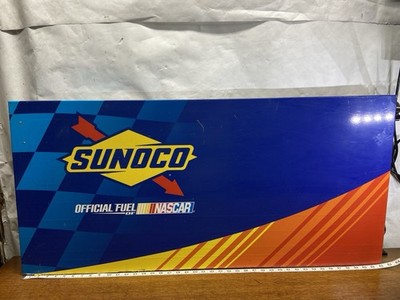 Sunoco Official Fuel NASCAR Metal Advertising Sign 42x20 Racing Garage Gas Pump