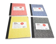 Set of 4 Deal Worthy 80 Sheet Wide Ruled Composition Notebooks Multicolor
