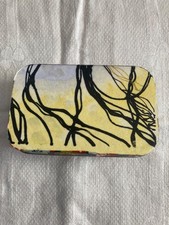 Handmade Art Box, Paintings, Gold Ink, Upcycled Mint Tin, One of a Kind 