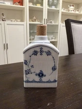 Royal Copenhagen Tea Caddy Canister Blue Fluted