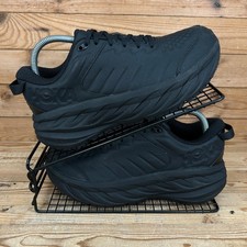 Hoka One One Trainers Womens UK 7 Bondi SR Black Leather Work Kitchen Fatigue