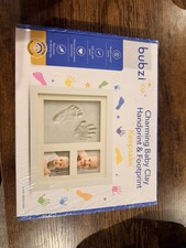 Bubzi Co Charming Baby Clay Handprint Footprint Keepsake Kit White