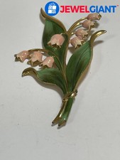 GOLD-PLATED STERLING SILVER COLORED ENAMELS LARGE VINTAGE PIN 11.7G #GO853