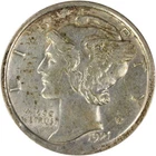 1921 Mercury Silver Dime AU Slider Uncertified #205
